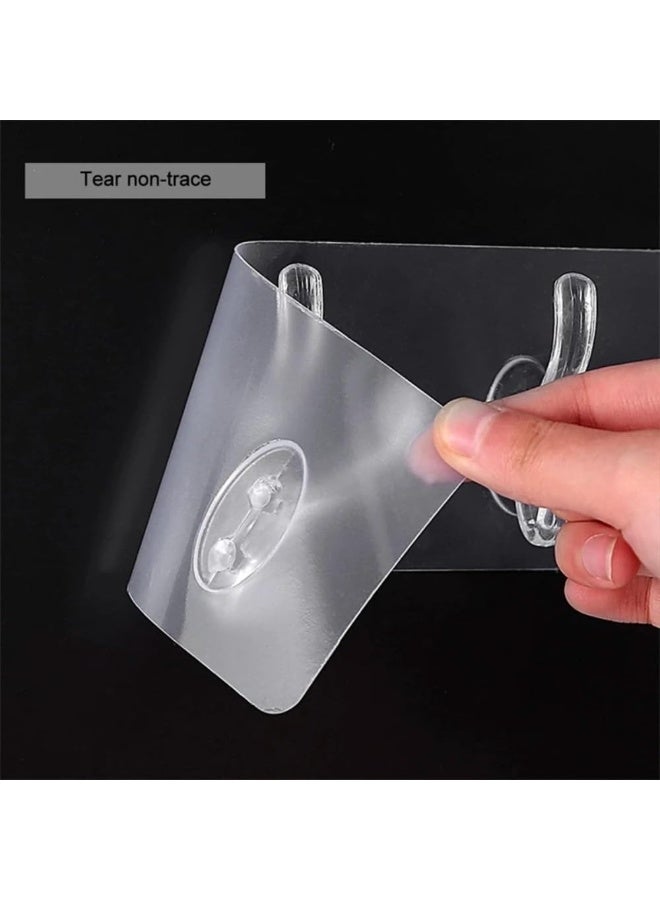 2-Pack 6-Hook Wall Hanger Strip  Multi-Purpose – Strong PVC Adhesive Hooks for Clothes, Bags, Towels & Keys, No-Drill Damage-Free Installation – Space-Saving Wall Organizer for Kitchen, Bathroom, Bedroom & Office - Image 5